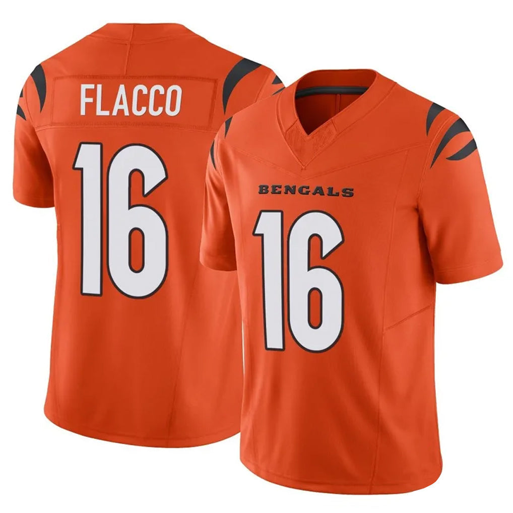 Punc C.Bengals #16 Joe Flacco Player Orange Vapor F.U.S.E. Limited Home Game Stitched Jerseys