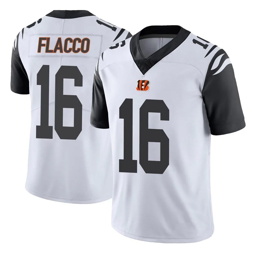 Punc C.Bengals #16 Joe Flacco Player White Color Rush Vapor Untouchable Limted Home Game Stitched Jerseys