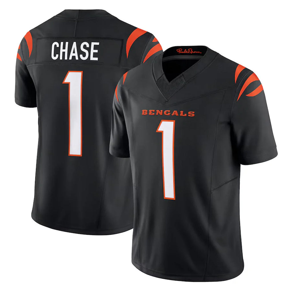 Punc C.Bengals #1 Ja'Marr Chase Player Black Vapor F.U.S.E. Limited Home Game Stitched Jerseys