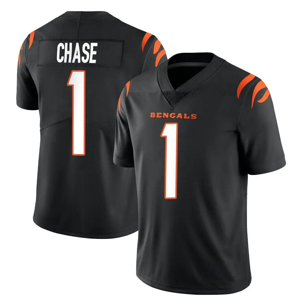 Punc C.Bengals #1 Ja'Marr Chase Player Black Vapor Untouchable Limited Home Game Stitched Jerseys