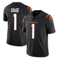 Punc C.Bengals #1 Ja'Marr Chase Player Black Vapor Untouchable Limited Home Game Stitched Jerseys
