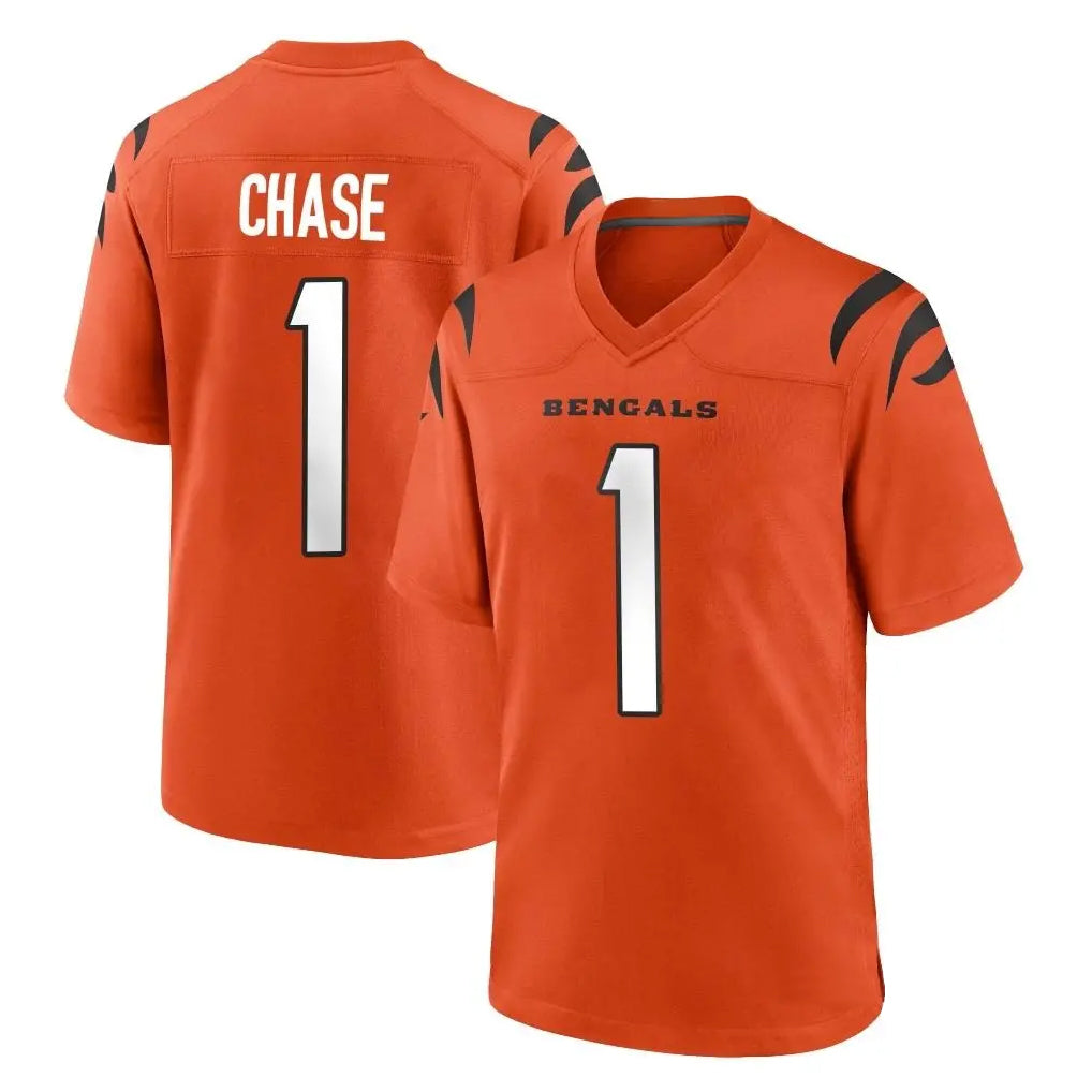 Punc C.Bengals #1 Ja'Marr Chase Player Orange Home Game Stitched Jerseys