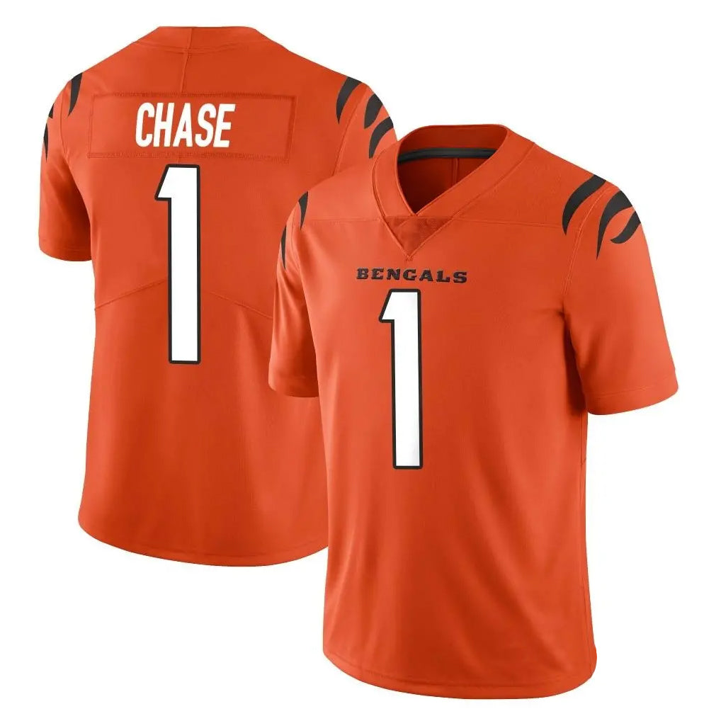 Punc C.Bengals #1 Ja'Marr Chase Player Orange Vapor Untouchable Limited Home Game Stitched Jerseys