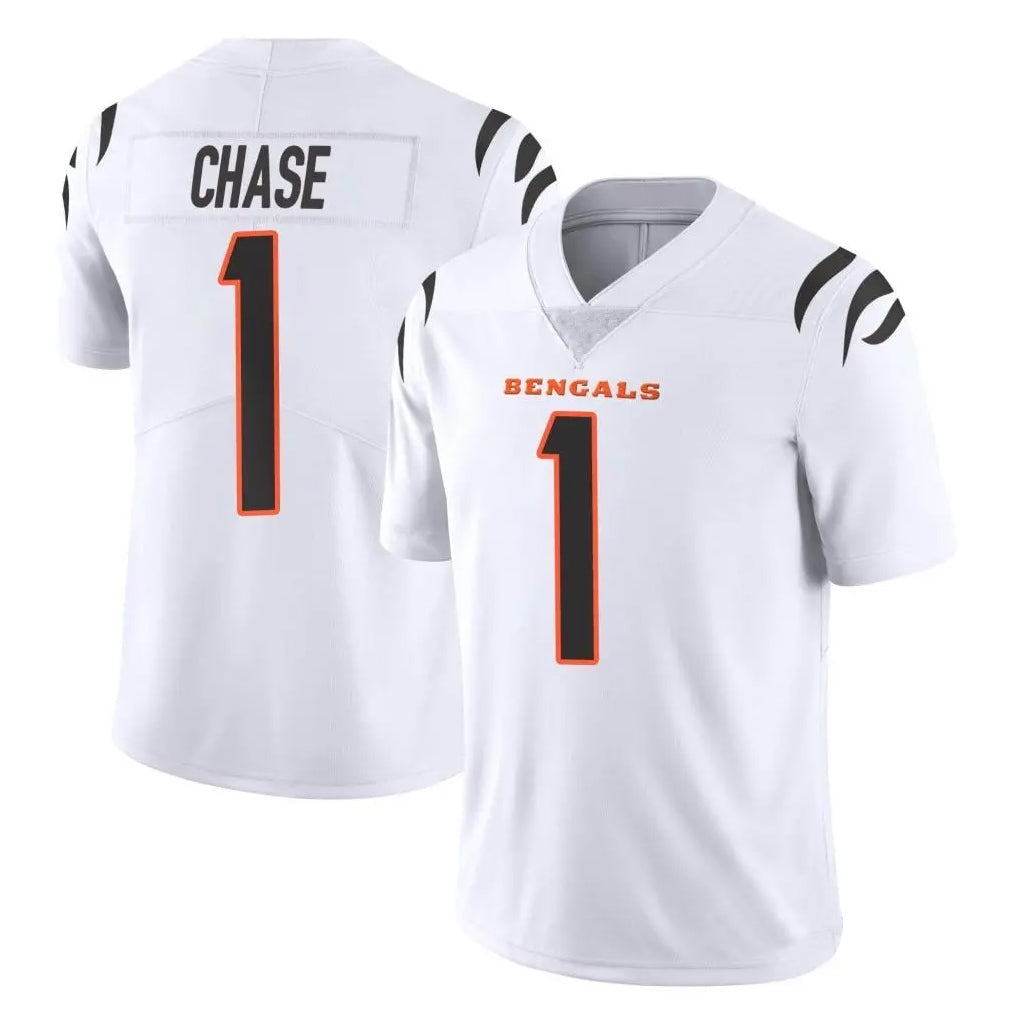 Punc C.Bengals #1 Ja'Marr Chase Player White Vapor Untouchable Limited Home Game Stitched Jerseys