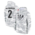 Punc C.Bengals #2 Evan McPherson Player Arctic Camo Salute to Service Pullover Hoodie Limited Stitched Jerseys