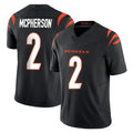 Punc C.Bengals #2 Evan McPherson Player Black Vapor F.U.S.E. Limited Home Game Stitched Jerseys