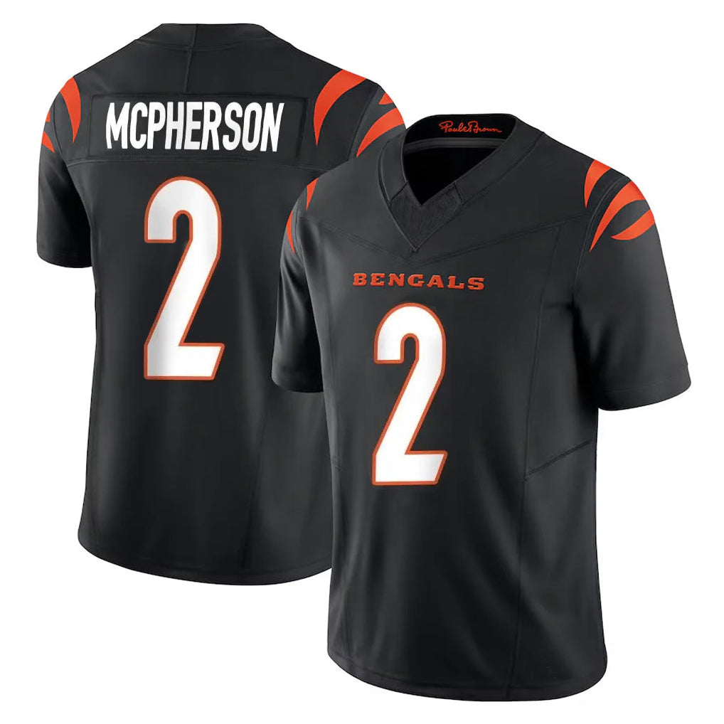 Punc C.Bengals #2 Evan McPherson Player Black Vapor F.U.S.E. Limited Home Game Stitched Jerseys