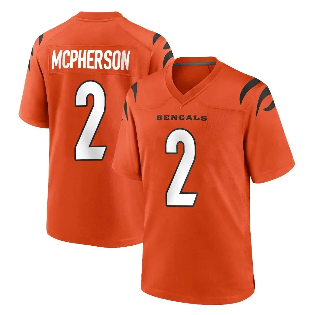 Punc C.Bengals #2 Evan McPherson Player Orange Home Game Stitched Jerseys