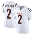 Punc C.Bengals #2 Evan McPherson Player White Vapor F.U.S.E. Limited Home Game Stitched Jerseys