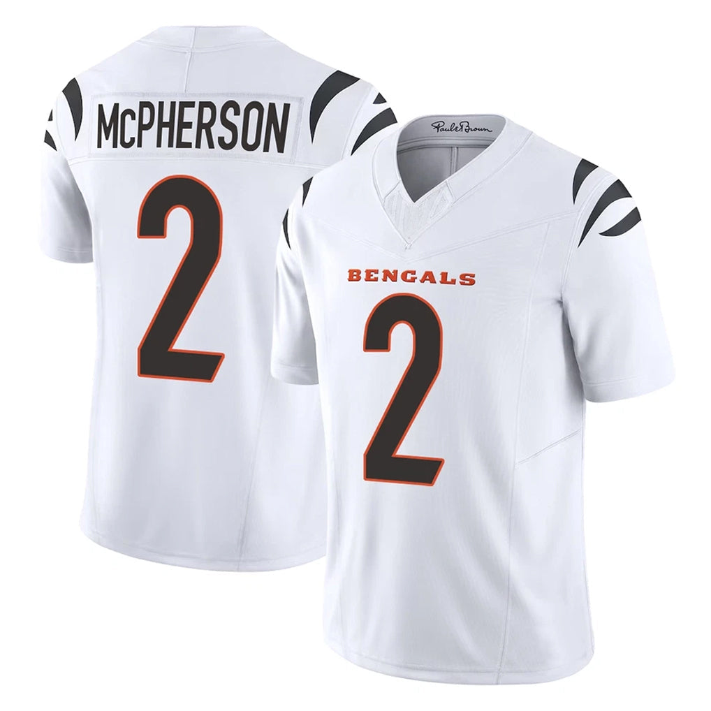 Punc C.Bengals #2 Evan McPherson Player White Vapor F.U.S.E. Limited Home Game Stitched Jerseys
