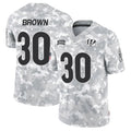 Punc C.Bengals #30 Chase Brown Player Arctic Camo Salute to Service Limited Stitched Jerseys