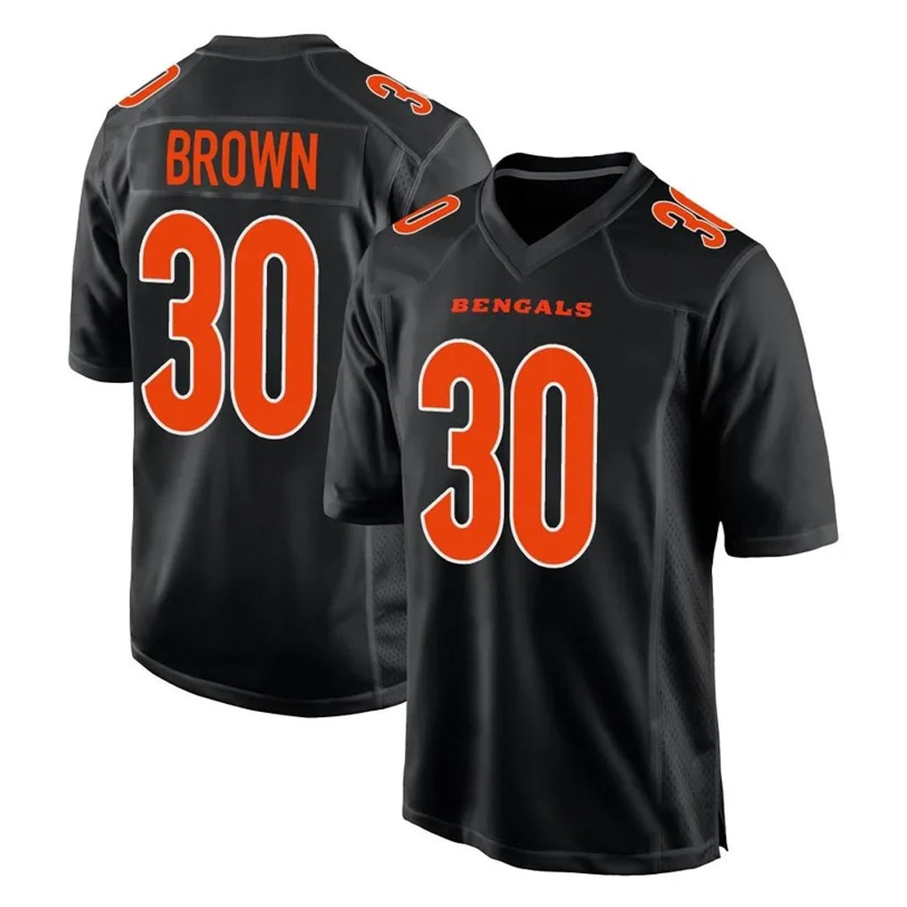 Punc C.Bengals #30 Chase Brown Player Black Fashion Game Stitched Jerseys