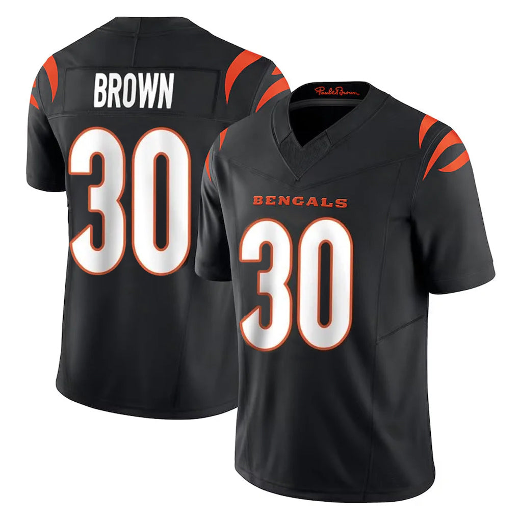 Punc C.Bengals #30 Chase Brown Player Black Vapor F.U.S.E. Limited Home Game Stitched Jerseys