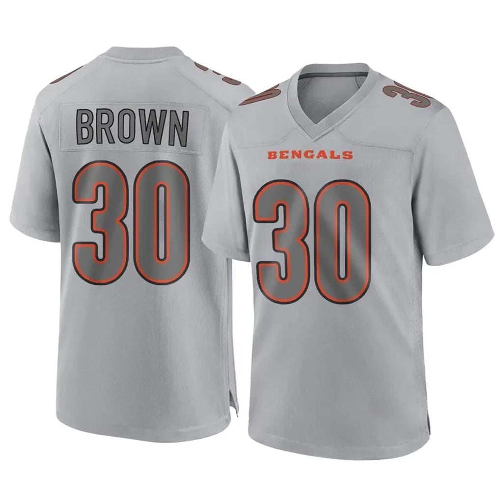 Punc C.Bengals #30 Chase Brown Player Gray Atmosphere Fashion Game Stitched Jerseys