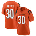 Punc C.Bengals #30 Chase Brown Player Oramge Home Game Stitched Jerseys