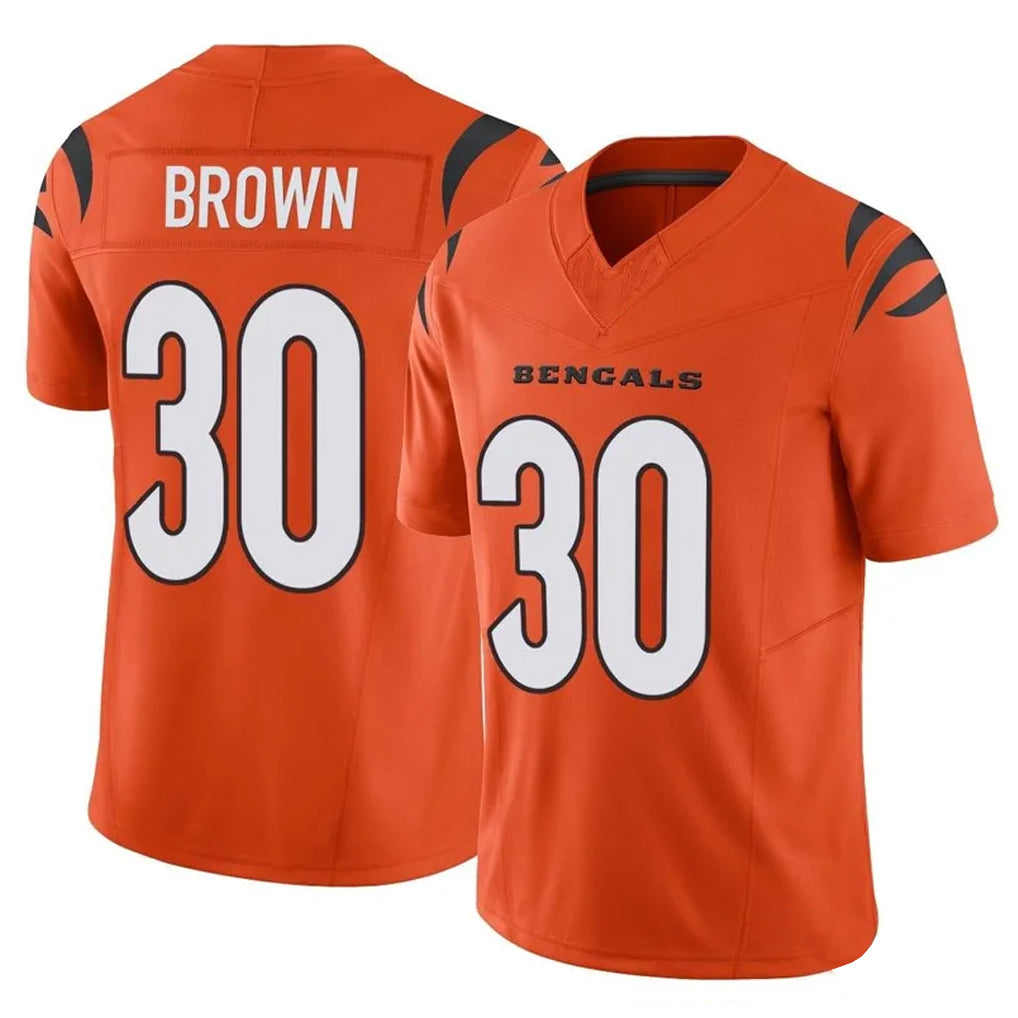 Punc C.Bengals #30 Chase Brown Player Orange Vapor F.U.S.E. Limited Home Game Stitched Jerseys