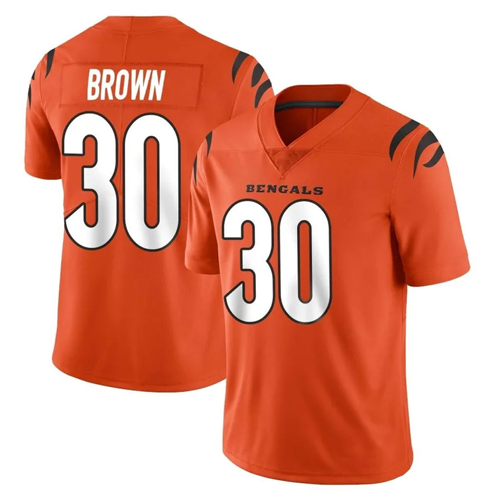 Punc C.Bengals #30 Chase Brown Player Orange Vapor Untouchable Limited Home Game Stitched Jerseys