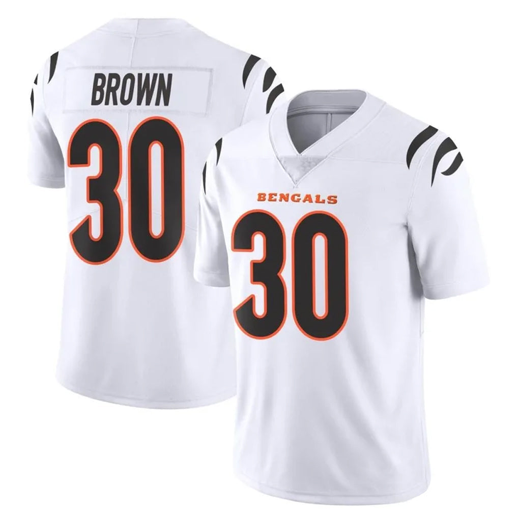 Punc C.Bengals #30 Chase Brown Player White Vapor Untouchable Limited Home Game Stitched Jerseys