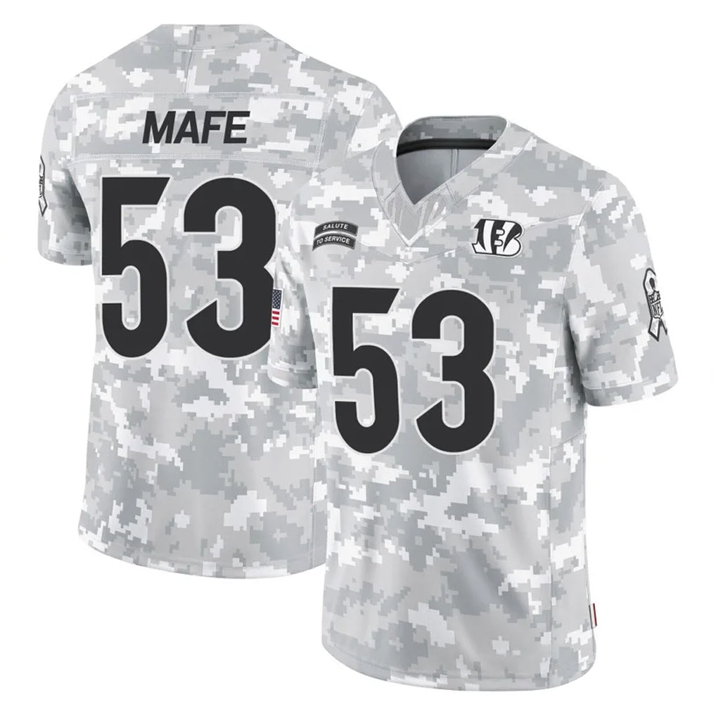 Punc C.Bengals #53 Boye Mafe Player Arctic Camo Salute to Service Limited Stitched Jerseys