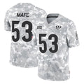 Punc C.Bengals #53 Boye Mafe Player Arctic Camo Salute to Service Limited Stitched Jerseys