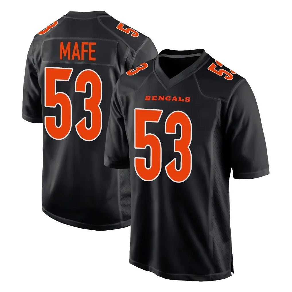 Punc C.Bengals #53 Boye Mafe Player Black Fashion Game Stitched Jerseys