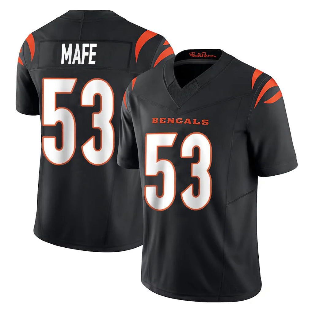 Punc C.Bengals #53 Boye Mafe Player Black Vapor F.U.S.E. Limited Home Game Stitched Jerseys