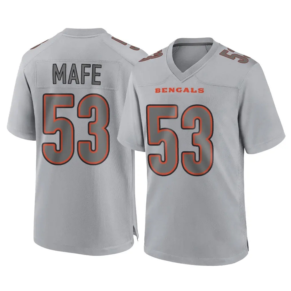 Punc C.Bengals #53 Boye Mafe Player Gray Atmosphere Fashion Game Stitched Jerseys