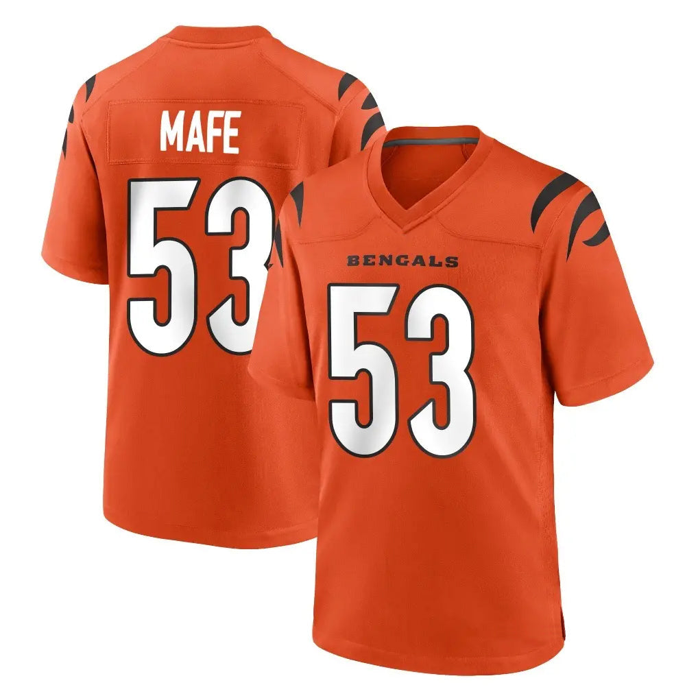 Punc C.Bengals #53 Boye Mafe Player Orange Home Game Stitched Jerseys