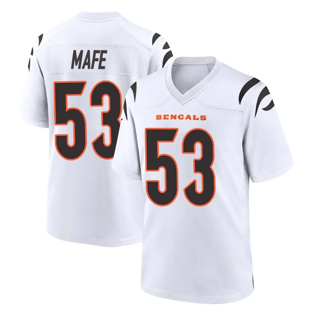 Punc C.Bengals #53 Boye Mafe Player White Home Game Stitched Jerseys
