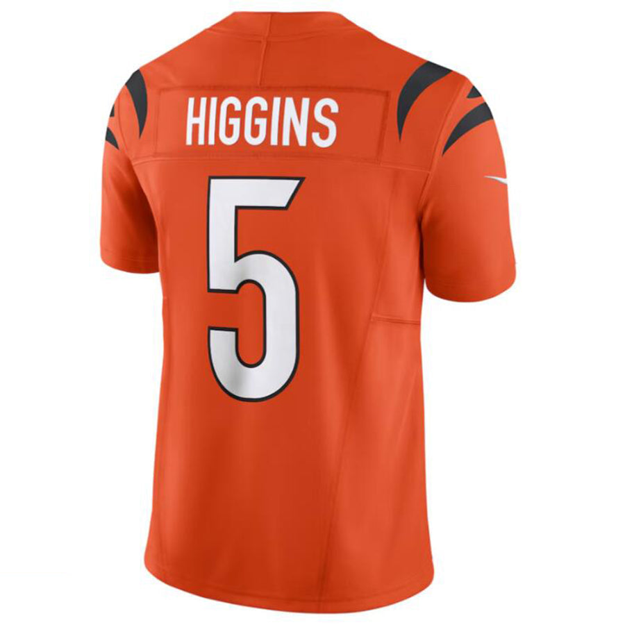 Punc C.Bengals #5 Tee Higgins Orange Vapor Untouchable Limited Jersey American Stitched Jerseys