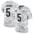 Punc C.Bengals #5 Tee Higgins Player Arctic Camo Salute to Service Limited Stitched Jerseys