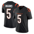 Punc C.Bengals #5 Tee Higgins Player Black Vapor F.U.S.E. Limited Home Game Stitched Jerseys