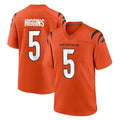 Punc C.Bengals #5 Tee Higgins Player Orange Home Game Stitched Jerseys