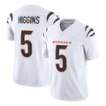 Punc C.Bengals #5 Tee Higgins Player White Vapor F.U.S.E. Limited Home Game Stitched Jerseys