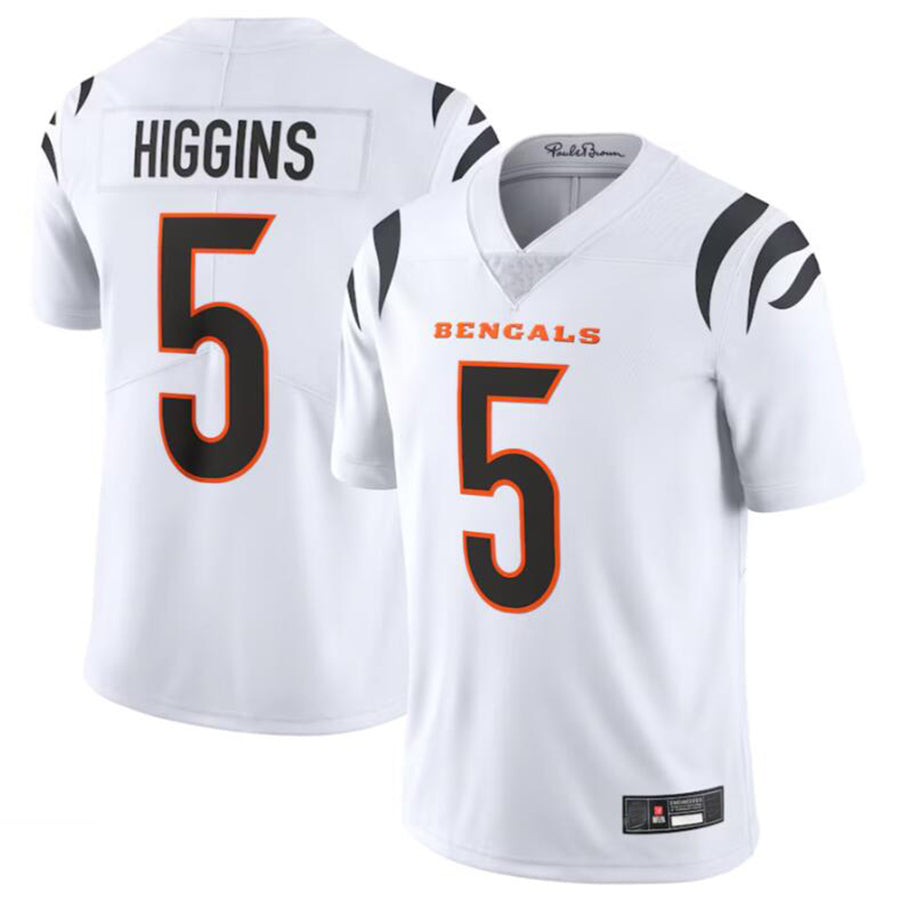 Punc C.Bengals #5 Tee Higgins White Vapor Untouchable Limited Jersey American Stitched Jerseys