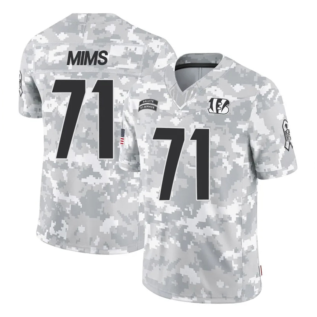 Punc C.Bengals #71 Amarius Mims Player Arctic Camo Salute to Service Limited Stitched Jerseys