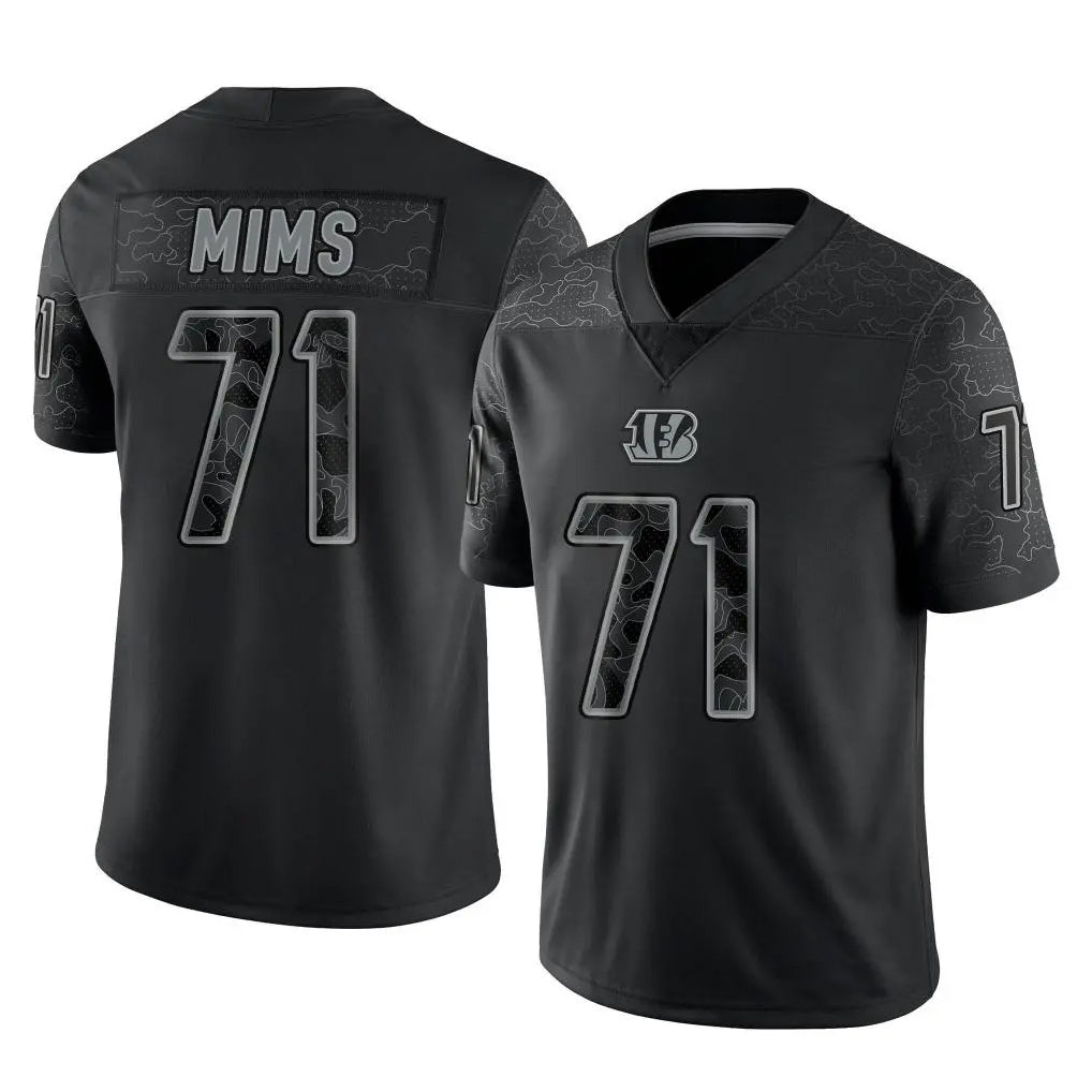 Punc C.Bengals #71 Amarius Mims Player Black Reflective Limited Game Stitched Jerseys