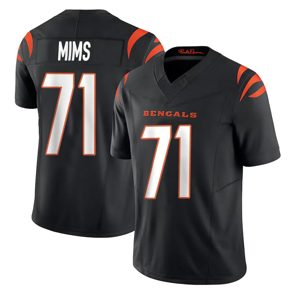 Punc C.Bengals #71 Amarius Mims Player Black Vapor F.U.S.E. Limited Home Game Stitched Jerseys
