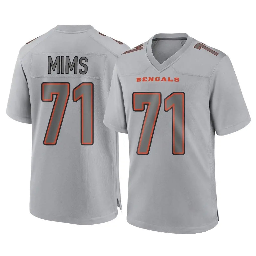 Punc C.Bengals #71 Amarius Mims Player Gray Atmosphere Fashion Game Stitched Jerseys