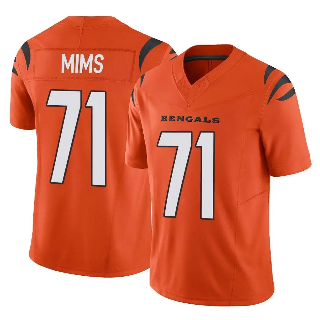 Punc C.Bengals #71 Amarius Mims Player Orange Vapor F.U.S.E. Limited Home Game Stitched Jerseys