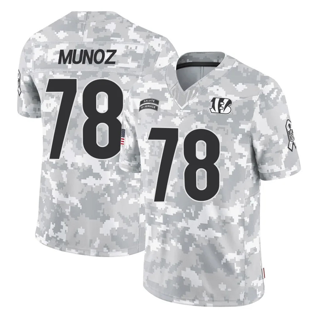 Punc C.Bengals #78 Anthony Munoz Player Arctic Camo Salute to Service Limited Stitched Jerseys