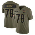Punc C.Bengals #78 Anthony Munoz Player Olive Salute to Service Limited Home Game Stitched Jerseys