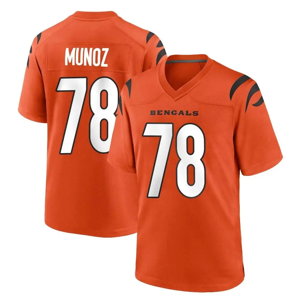 Punc C.Bengals #78 Anthony Munoz Player Orange Home Game Stitched Jerseys