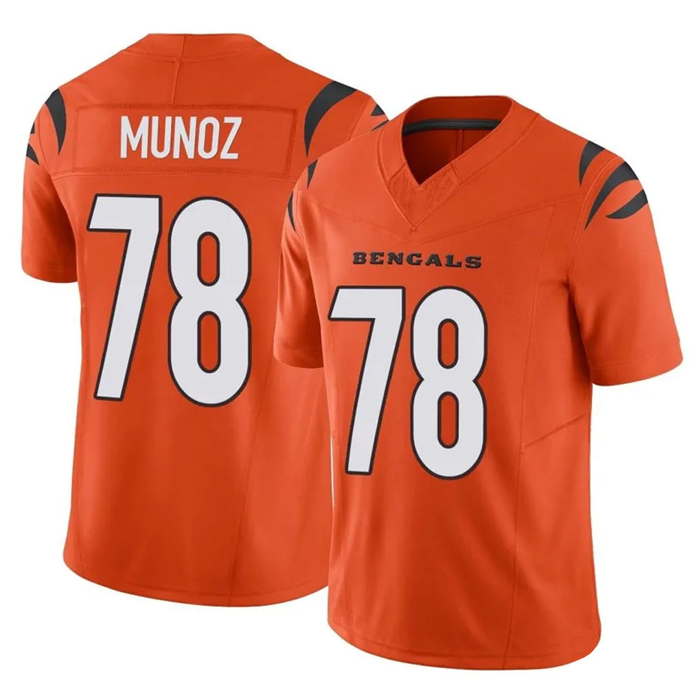 Punc C.Bengals #78 Anthony Munoz Player Orange Vapor F.U.S.E. Limited Home Game Stitched Jerseys
