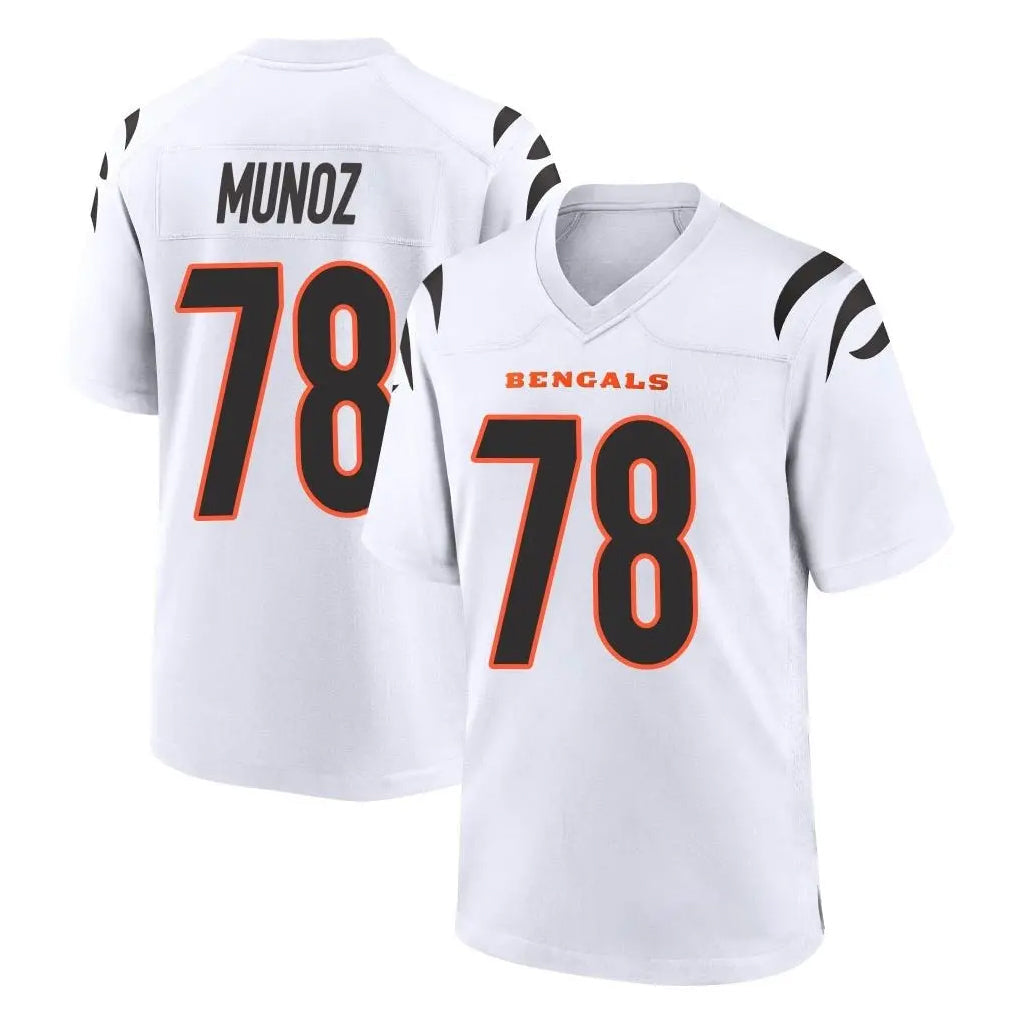 Punc C.Bengals #78 Anthony Munoz Player White Home Game Stitched Jerseys