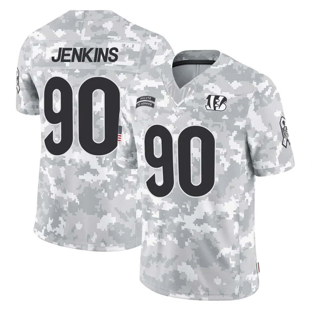 Punc C.Bengals #90 Kris Jenkins Jr Player Arctic Camo Salute to Service Limited Stitched Jerseys