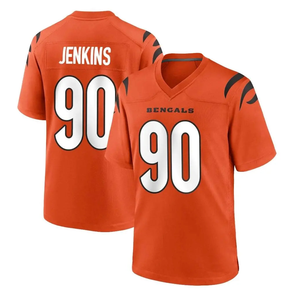 Punc C.Bengals #90 Kris Jenkins Jr Player Orange Home Game Stitched Jerseys