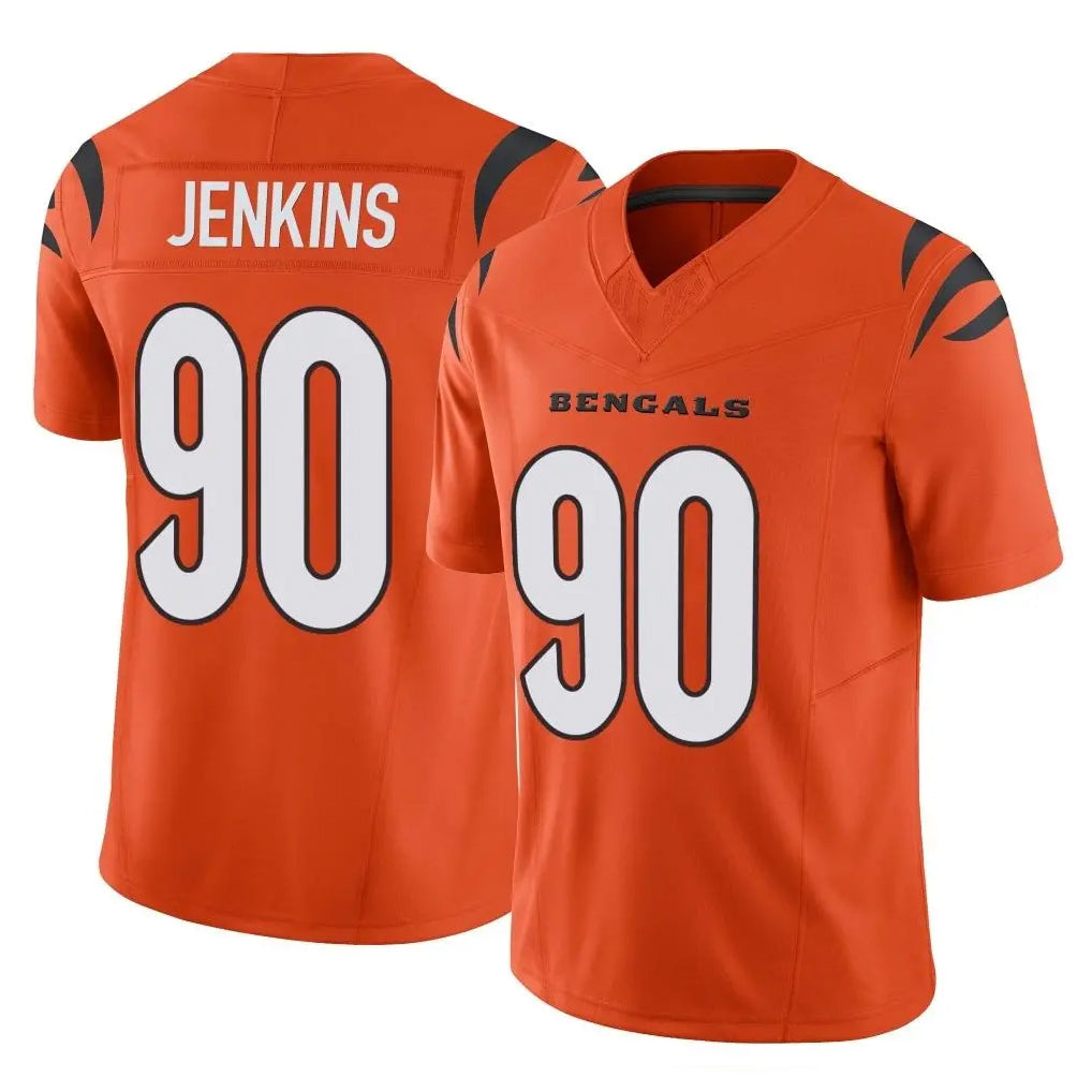 Punc C.Bengals #90 Kris Jenkins Jr Player Orange Vapor F.U.S.E. Limited Home Game Stitched Jerseys