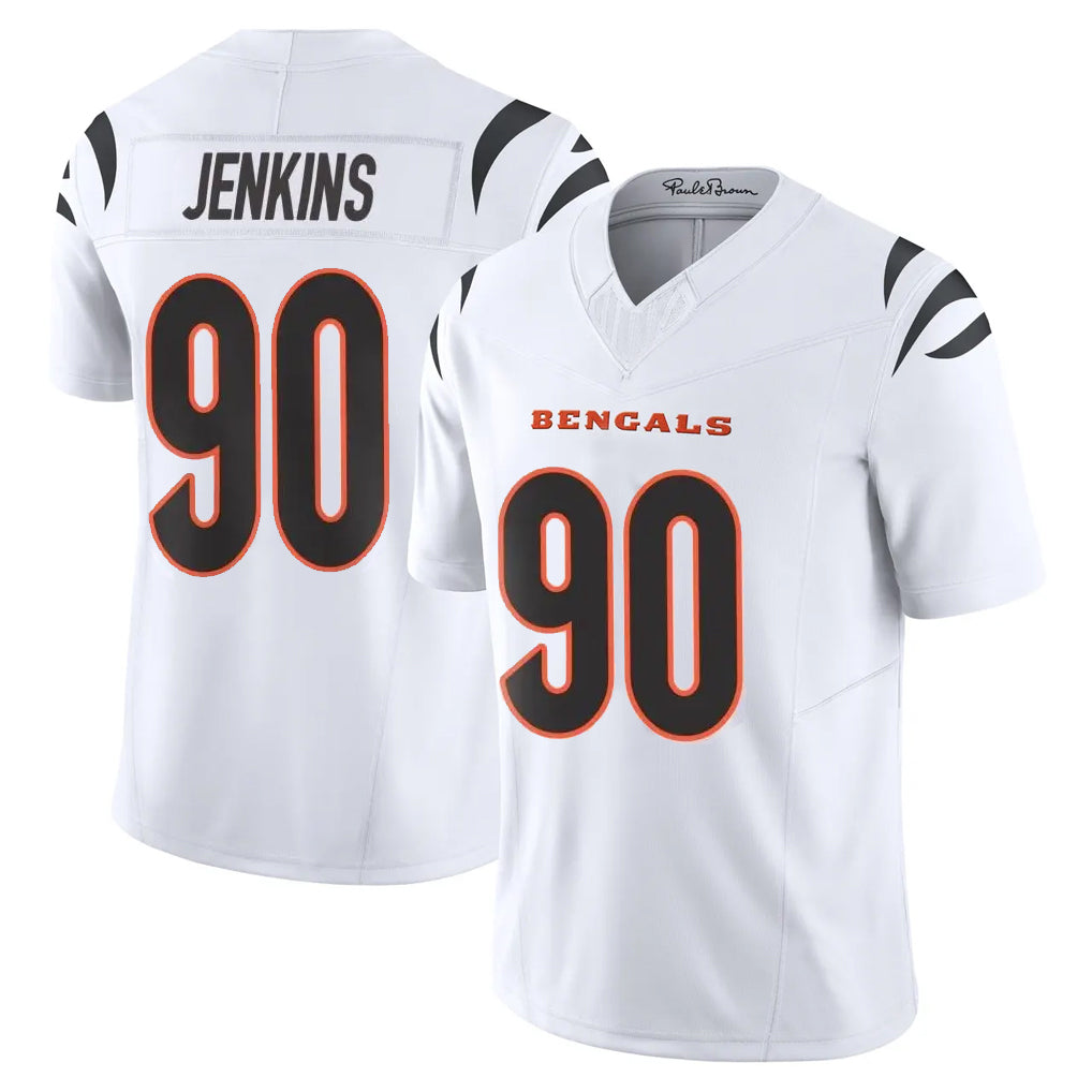 Punc C.Bengals #90 Kris Jenkins Jr Player White Vapor F.U.S.E. Limited Home Game Stitched Jerseys