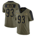 Punc C.Bengals #93 Jonathan Allen Player Olive Salute to Service Game Stitched Jerseys